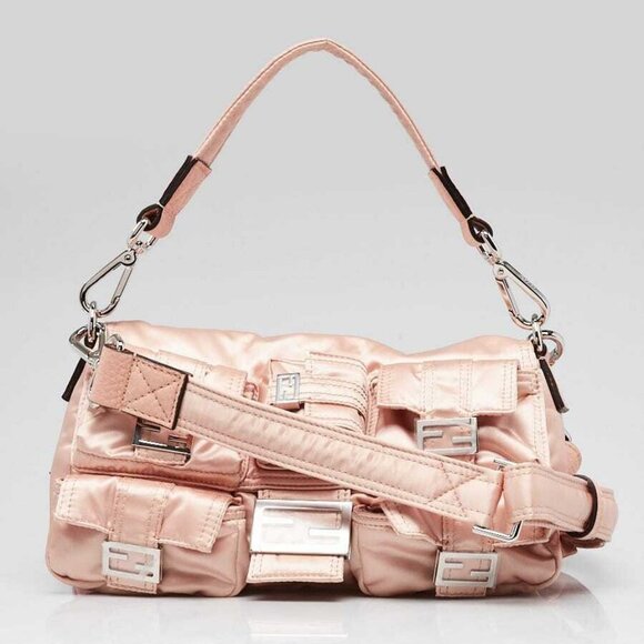Fendi Baby Pink Nylon Convertible Multipocket Belt Baguette Bag 8BR808 - Picture 1 of 11